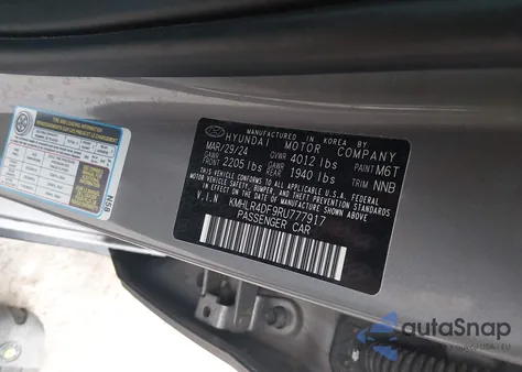 2024 Hyundai Elantra N Line from USA, damaged, VIN KMHLR4DF9RU777917